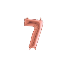 MiniShape - rosegold 7-es szám fólia lufi party kellék