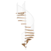 MINKA csigalépcső Spiral Effect bükk fehér átmérő 160 cm szintmagasság 305,5 cm