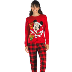  Minnie Mouse karácsonyi témájú pamut pizsama DY50A6494, piros, 98-104 CM, 3-4 év