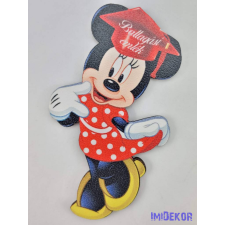  Minnie piros pöttyös ruhában ballagó kalapban tábla - Feliratos dekorációs kellék