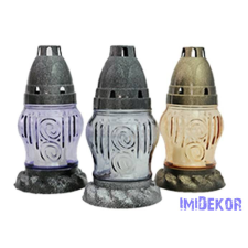  Mintás kis üvegmécses 16 cm - Light Mix dekorációs kellék