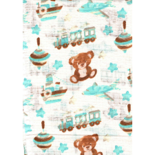 Mintás textil pelenka 1db-os - türkiz maci , jármű mintával mosható pelenka
