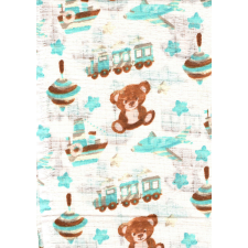 Mintás textil pelenka 1db-os - türkiz maci , jármű mintával mosható pelenka