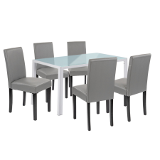  Mira 6+1 étkező garnitúra fehér-szürke bútor