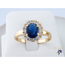  Mira antiallergén kék köves gyűrű-18K gyűrű