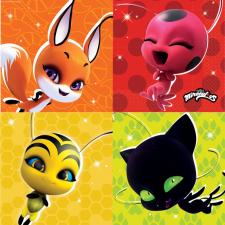 Miraculous Katicabogár és Fekete macska kalandjai Kwami szalvéta 16 db-os 33x33 cm party kellék