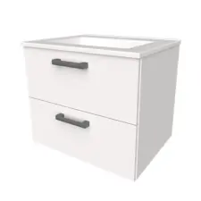  Mirano fiókos fürdőszobai mosdószekrény - 50 cm (magasfényű fehér) fürdőszoba bútor