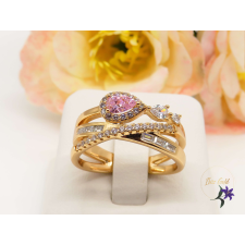  Mirinda gold antiallergén egyedi kidolgozású köves gyűrű 18K - rózsaszín gyűrű