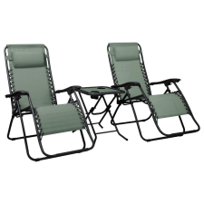 Mirpol Delux 2x nyugágy és asztal szett zöld kerti bútor