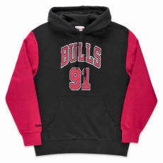  Mitchell & ness chicago bulls dennis rodman mens name & number pullover hoody pulóver férfi fekete/piros xl