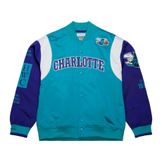  Mitchell & Ness NBA Team Origins Satin Jacket Vintage Logo Charlotte Hornets kabát Kék M