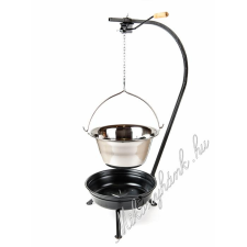 MK Home Fekete Tűzteres állvány+20 literes rozsdamentes bogrács 1mm szett (2részes) konyhai eszköz