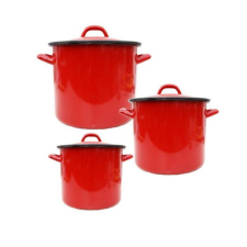 MK Home Piros zománcos fazékkészlet 1-3-6 liter edény