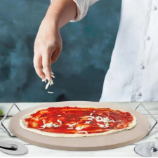 MK Home Pizzasütő kő+állvány 33 cm sütés és főzés