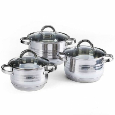 MK Home Rozsdamentes edénykészlet 6 részes (2.9 - 3.9 - 6.5 liter) konyhai eszköz