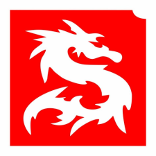 Mk Kreatív Stúdió 4x4cm Csillámtetoválás sablon Sárkány 08 csillámtetoválás