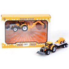MK Toys Dupla tarktor munkagép trélerrel autópálya és játékautó