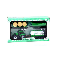 MK Toys Farm traktor 3db pótkocsival autópálya és játékautó