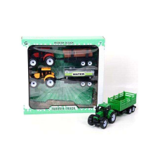 MK Toys Farm traktor különböző pótkocsival 3db-os szett autópálya és játékautó
