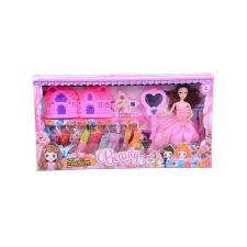 MK Toys Öltöztethető Sandra baba sminkkel és divatos kiegészítőkkel 28cm baba
