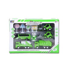 MK Toys Szemétszállító járműszett 5db-os autópálya és játékautó