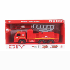 MK Toys Szétszerelhető emelőkosaras tűzoltóautó hanggal és szerszámokkal autópálya és játékautó