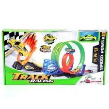 MK Toys Track Racing versenypálya hurokkal és hátrahúzós kisautóval autópálya és játékautó