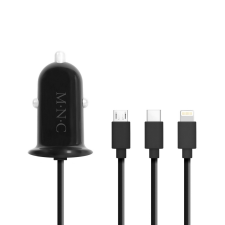 MNC Szivargyújtós adapter 4 az 1-ben + USB - fekete mobiltelefon kellék