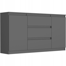 Mobene Komód, 3 fiókos, 2 ajtós, R140-S3, 140x76x40 cm, antracit bútor