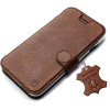 Mobiwear Apple iPhone 13 Mini barna bőr flip tok - L_BRS