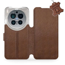 Mobiwear Bőr Flip tok, Vivo X300 Pro, barna tok és táska