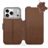 Mobiwear Flip Apple iPhone 17 Pro barna bőrtok