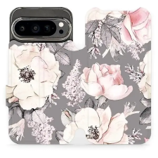 Mobiwear Flip Google Pixel 9 Pro virágok tok tok és táska