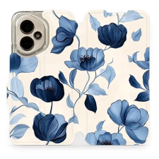 Mobiwear Flip Honor 400 kék virágok tok tok és táska
