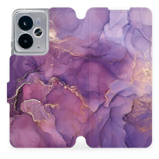 Mobiwear Flip knížkové pro Realme 14T 5G - Fialový mramor tok és táska