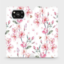 Mobiwear Flip mobile phone case Xiaomi Poco X3 Pro - M124S Pink flowers (5903516703906) tok és táska