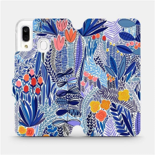Mobiwear Flip pouzdro na mobil Samsung Galaxy A40 - MP03P Modrá květena tok és táska