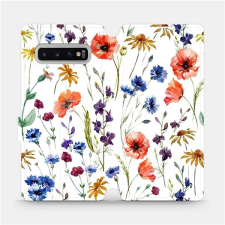 Mobiwear Flip pouzdro na mobil Samsung Galaxy S10 Plus - MP04S Luční kvítí tok és táska