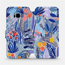 Mobiwear Flip pouzdro na mobil Samsung Galaxy S8 - MP03P Modrá květena tok és táska