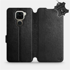 Mobiwear Flip pouzdro na mobil Xiaomi Redmi Note 9 - Černé - kožené - Black Leather tok és táska