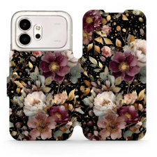Mobiwear Flip pouzdro pro Honor 600 - V169S zlatavé kvítky tok és táska