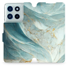 Mobiwear Flip pouzdro pro Motorola Moto G56 5G zelenkavý mramor tok és táska