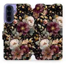 Mobiwear Flip pouzdro pro Samsung Galaxy A57 5G - V169S zlatavé kvítky tok és táska