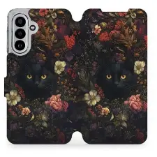 Mobiwear Flip Samsung Galaxy A17 / A17 5G fekete macska tok tok és táska