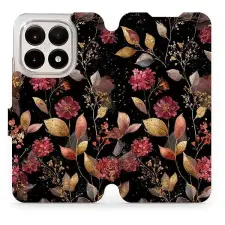 Mobiwear Flip Xiaomi 15T aranyszínű levelek tok tok és táska