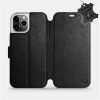 Mobiwear Flipové pouzdro na mobil Apple iPhone 12 Pro - Černé - kožené - Black Leather