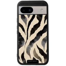 Mobiwear Glossy Google Pixel 8A zebracsíkok fényes tok tok és táska