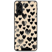 Mobiwear Glossy lesklé pouzdro na OnePlus Nord CE5 černá srdíčka tok és táska