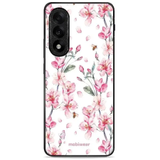 Mobiwear Glossy OnePlus Nord 5 rózsaszín virágok fényes tok tok és táska