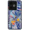 Mobiwear Glossy Realme GT 7 kék virágok fényes tok